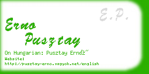 erno pusztay business card